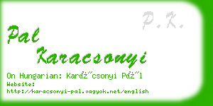 pal karacsonyi business card